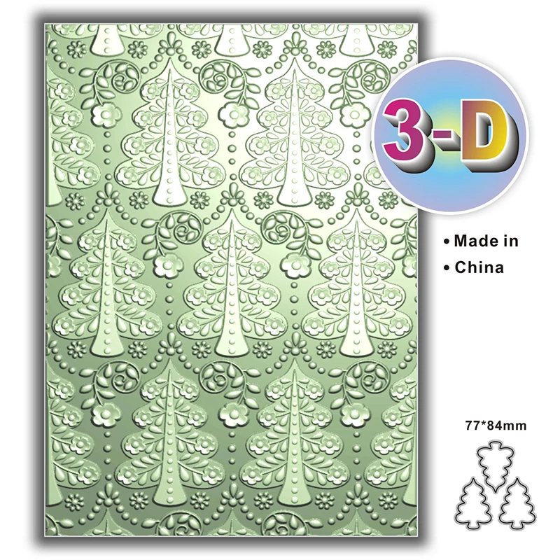 Blooming Christmas Tree Explodes -3d Relief Folder And Cutting Mold Used For Scrapbook Diy Photo Album Card Making Crafts 2024 N