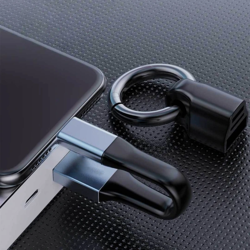 Keychain USB C 3A Quick Charging Cable USB Type C Cable Fast Charging Data Cord 11.50cm for Smartphones