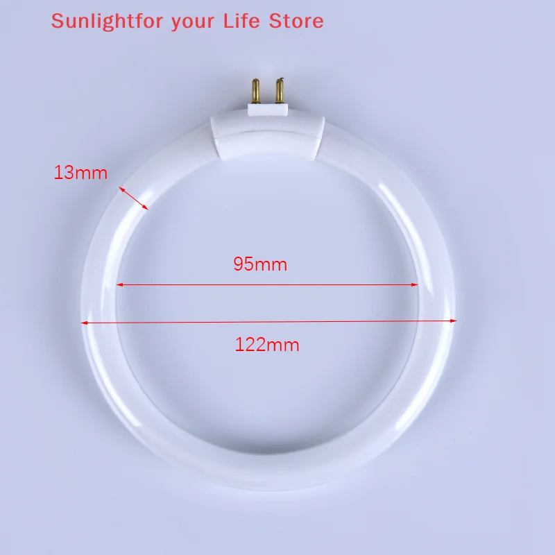 1 قطعة مكتب صغير أبيض مصابيح مستديرة لمبة حلقة الفلورسنت مصباح أنابيب حلقية مكافحة أربعة دبوس عدسة مكبرة ضوء 220 فولت T4 11 واط #6