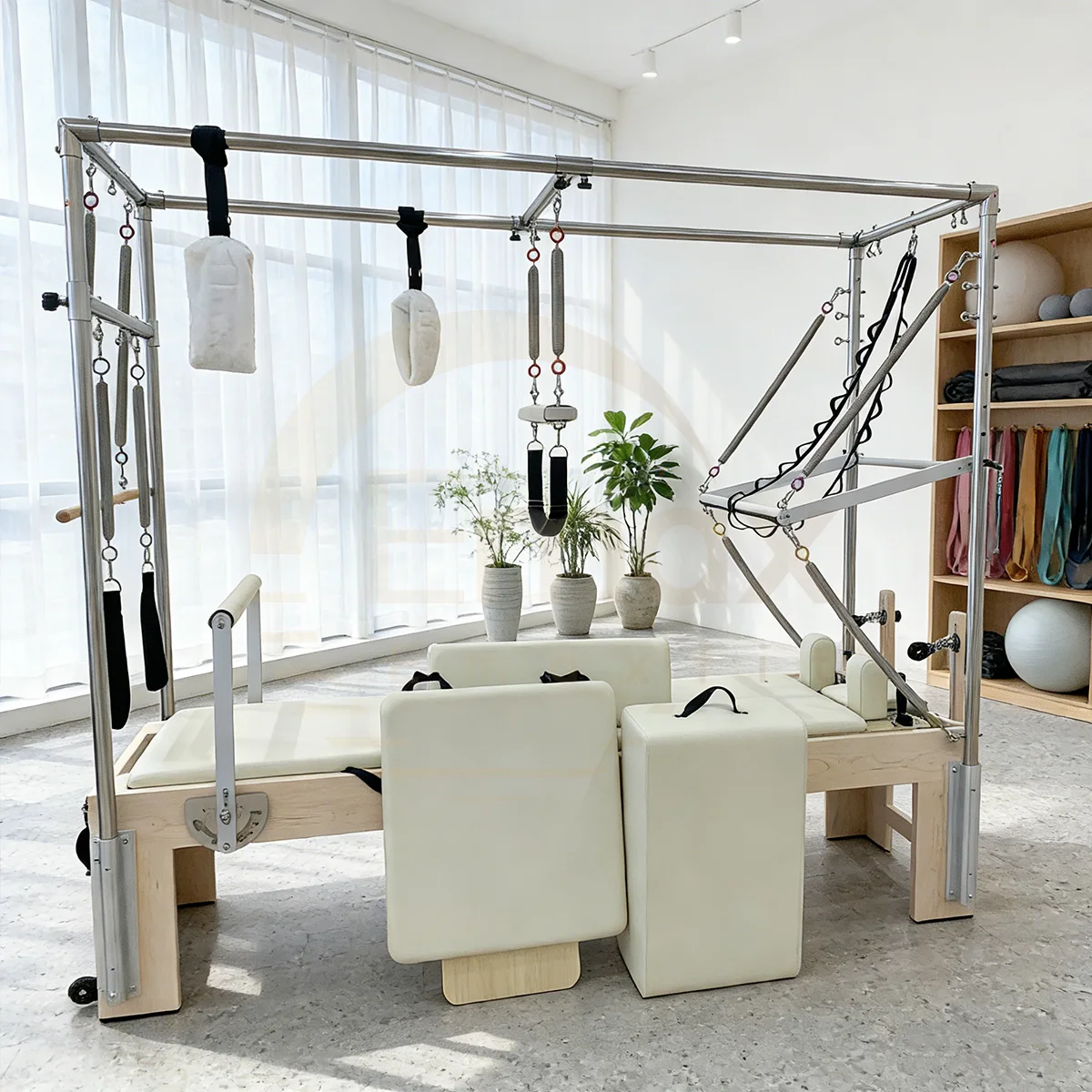 v*-Customization Supported 3 in 1 cadillac Pilates Reformer Improves Body Flexibility Maple Wooden Reformer for Training