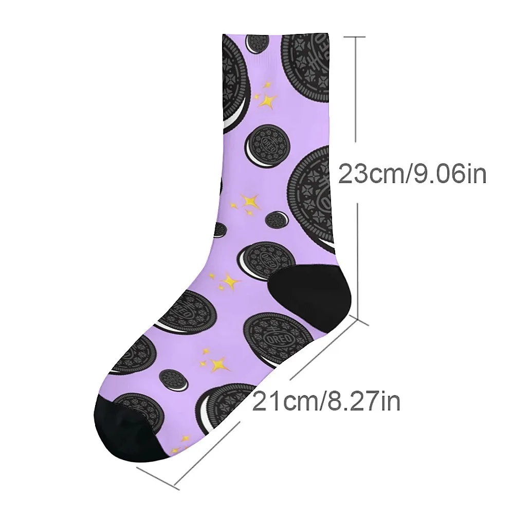 Calcetines de tubo medio para hombre con galleta de chocolate, interesantes calcetines de tripulación, calcetines suaves y cómodos, deportes de tendencia casual de hip hop, regalo ideal.