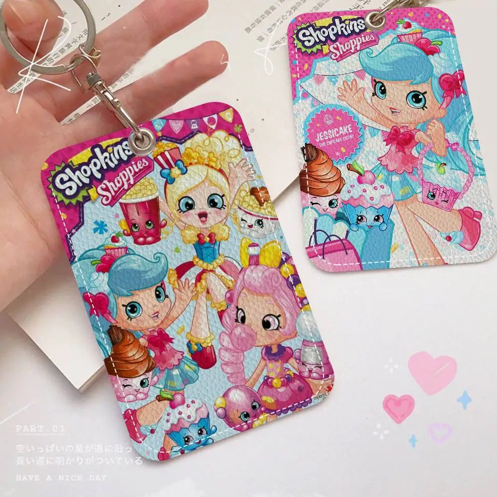 Porta-cartões Shopkins Elf Party Style em PU com chaveiro - Proteção Executiva para Cartão Bancário, Cartão de Metrô e Ônibus