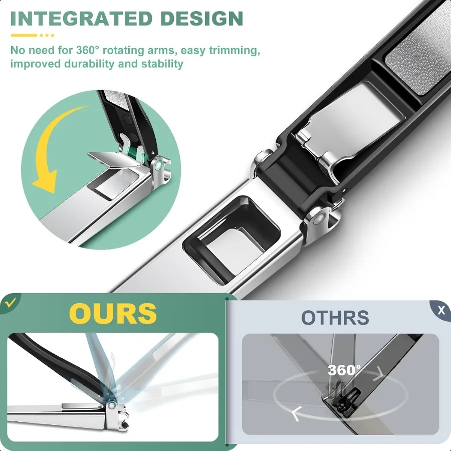 Nagelknipper voor mannen met vanger Zware vingernagelknipper Volwassen roestvrijstalen nagelknipper Vingernagel Teennagelknipper I