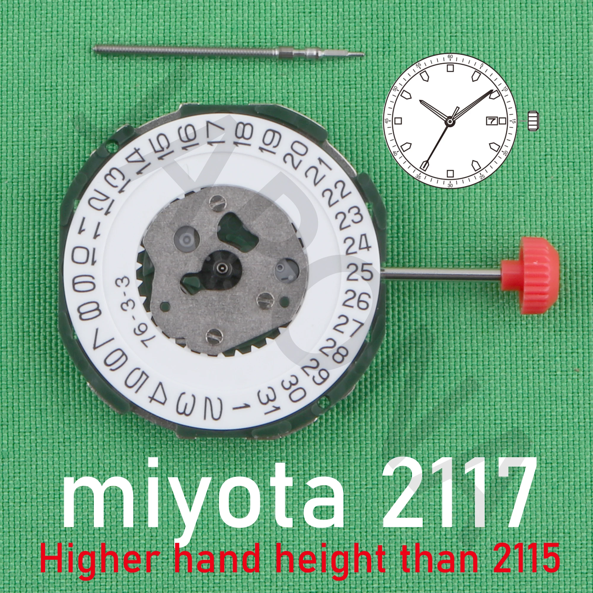 

Движение miyota 2117-3, движение на высоте руки выше, чем движение 2117, Японское движение на дату