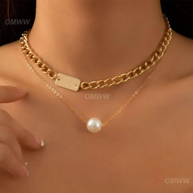 Clavicle Chain Not Easy To Fade 40-45cm Pendant Multi Layered Necklace Necklace Lady Simple Fashion About 15g Prime Chain Alloy