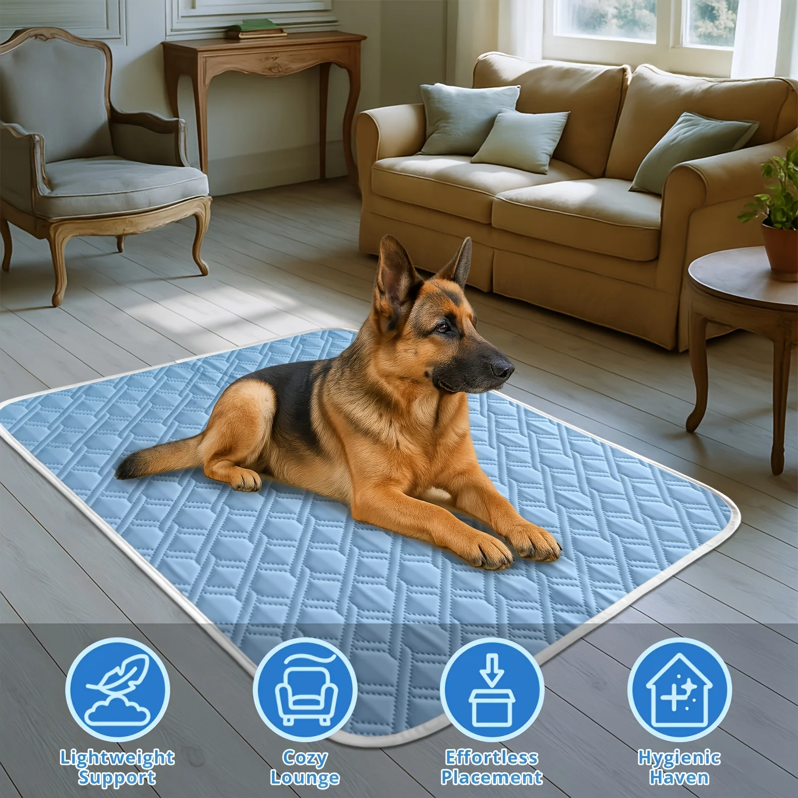 Pet Cooling Mat - Ultra-Soft Sweat-Absorbent Surface | Instant Cooling for All-Day Comfort | Keep Your Pet Cool All Summer! - Suitable for Small, Medium, and Large Cats and Dogs, 5 Sizes Available, All-Season Use, Durable and Portable, Fits Pets