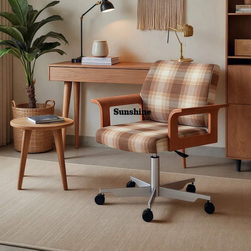 

Retro Light Luxury Office Chair Designer Computer Chair Antique Style Swivel Chair Home Comfortable Long-term Sitting ChairsY