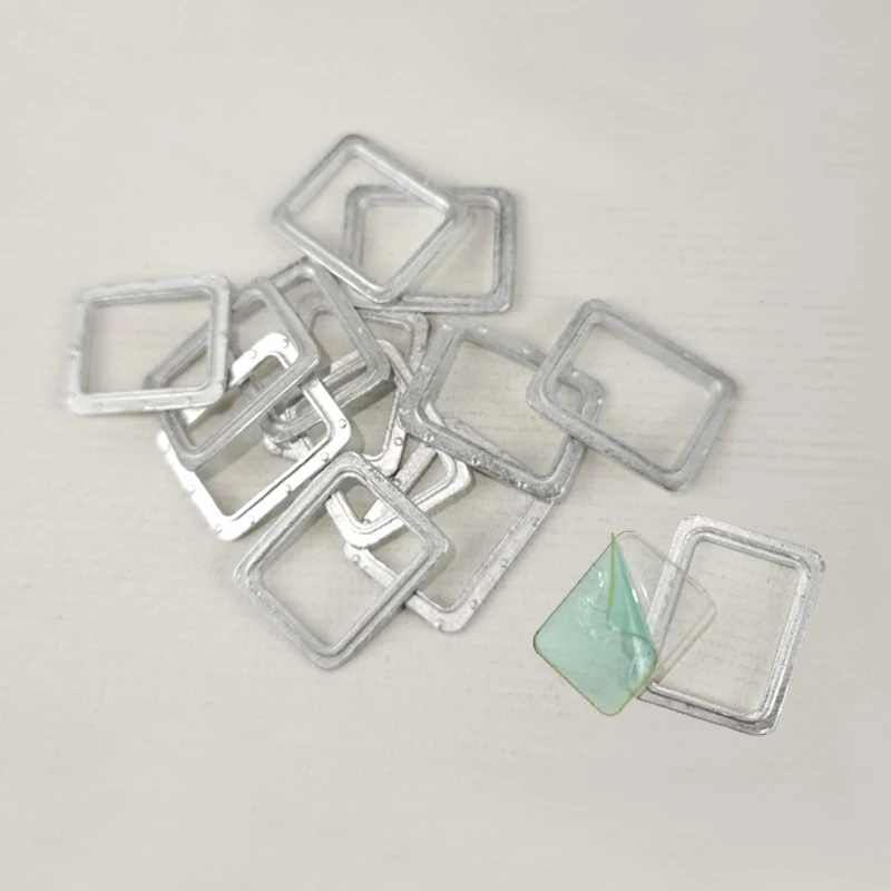 

12PCS Alloy Square Porthole w PVC Lens Model Miniature Boat Windows Length 20/17/14.5/11.5mm for Simulated Ship Decorative Parts