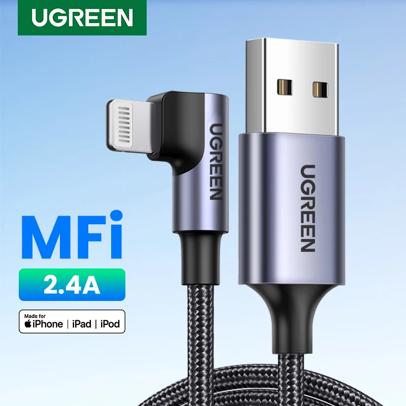 UGREEN MFi USB Sang Lightning Cho iPhone 14 13 12 11 Pro Max 2.4A Sạc Nhanh, Cáp Dữ Liệu Cho iPad Mini Cáp Sạc Điện Thoại
