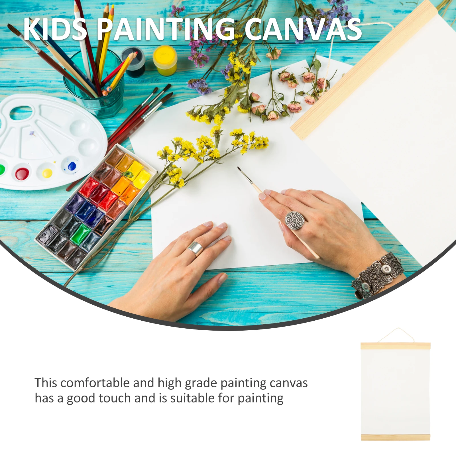 

3Pcs Painting Canvas Blank Kids Oil Cloth for DIY Home Office Gallery Wall Art Accessories Suitable Student Studying