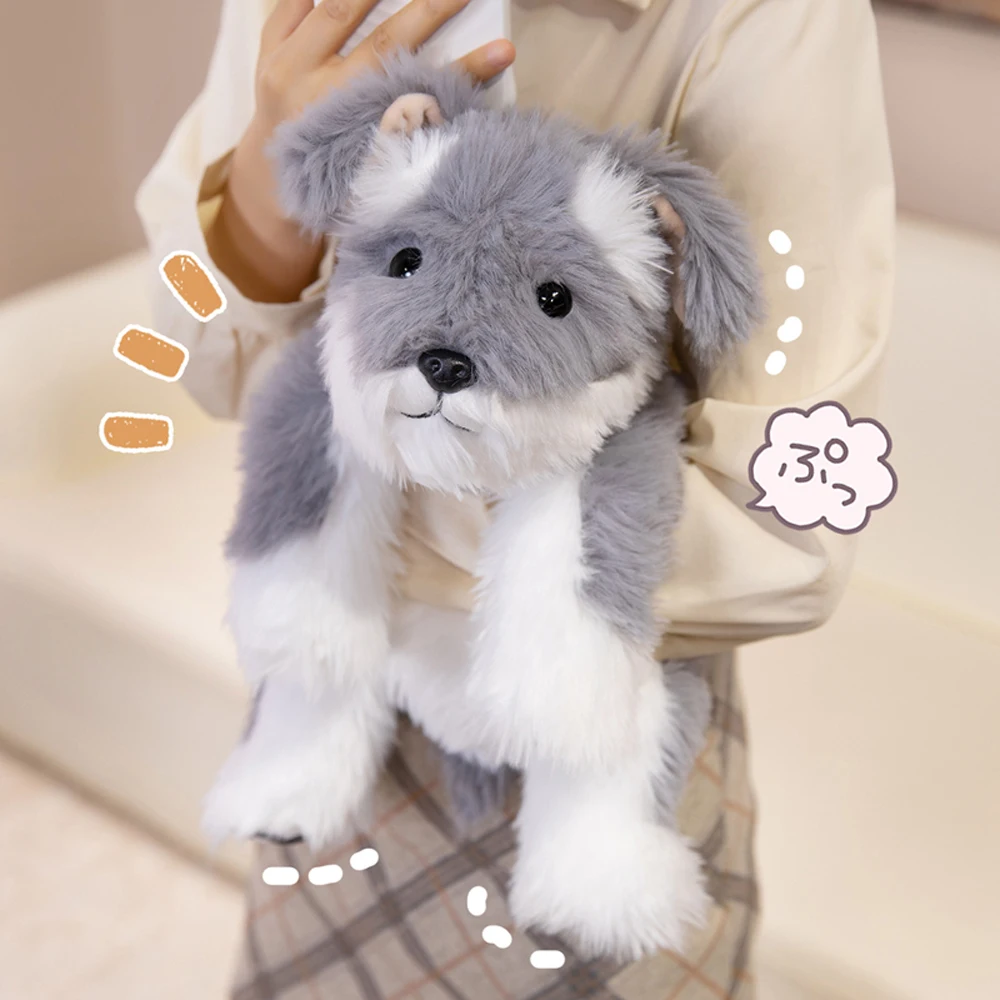 

30cm Fluffy Grey Schnauzer Dog Stuffed Animal Cuddle Schnauzer Puppy Plush Toys Birthday Presents Christmas Gift Home Decoration