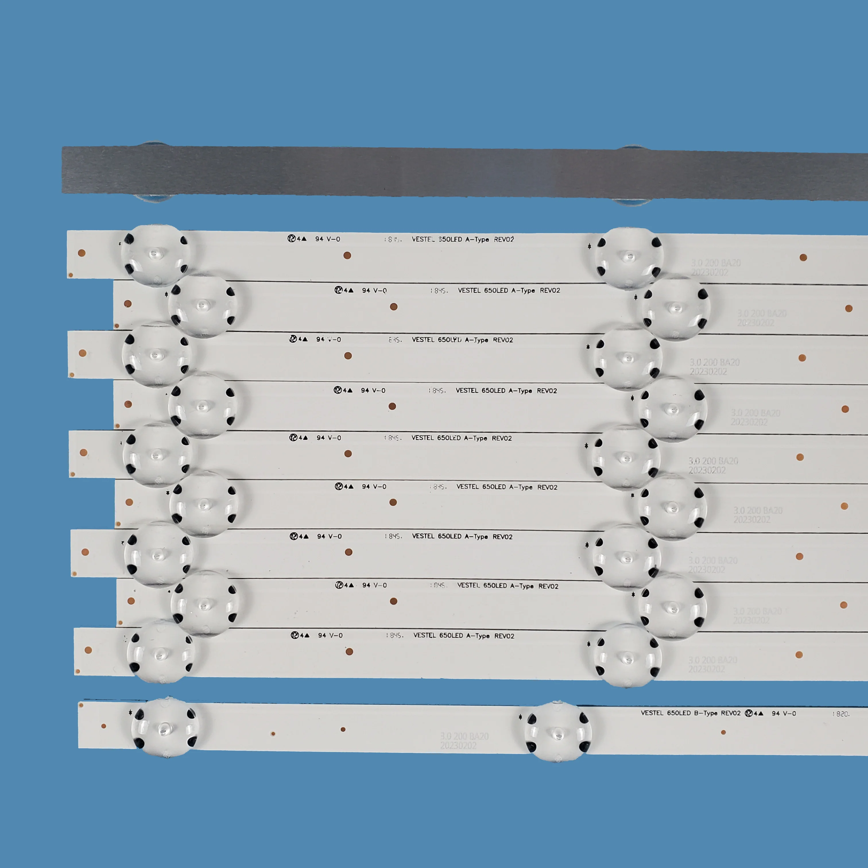 TV Backlights LED For Toshiba 65inch 650LED A-Type REV02 VESTEL 650LED B-Type 11PCS/SET LED TV Backlight Bar Led Strips