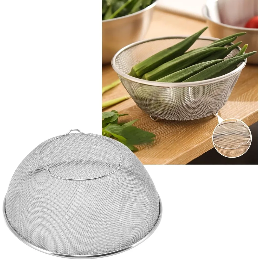 Stainless Steel Mesh Sieve Draining Basket Household Kitchen for Washing Rice Vegetables Fruits Multi Function Easy Clean - Image 4