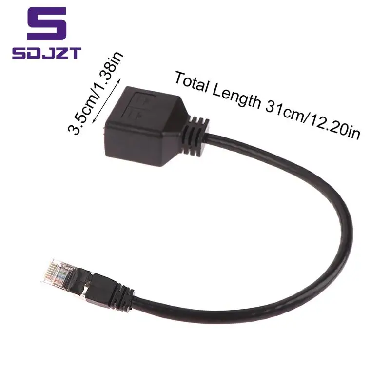 1Pc Ethernet Splitter RJ45 1 Male to 2 Female LAN Ethernet Cable Splitter Cable Ethernet Socket Connector Extension Cable