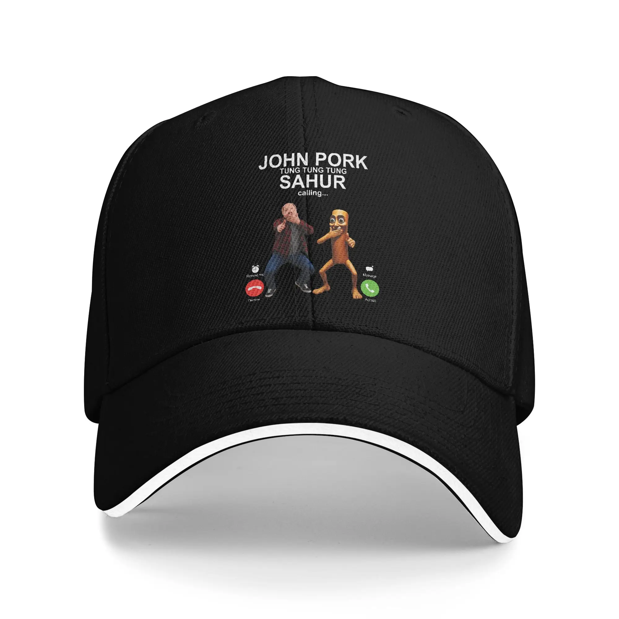 John Pork and Tung Tung Tung Sahur is Calling Scuba Dance Baseball Cap Hunting Camping Trucker Hat Women Men Baseball Caps