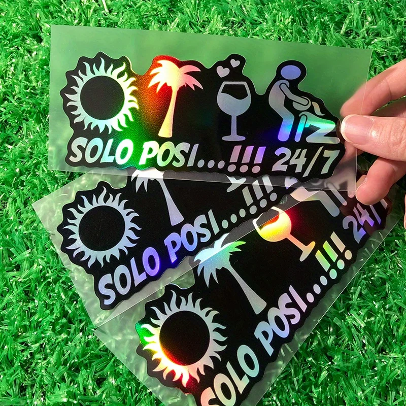 

Funny Inspirational Words Reflective Laser Decals Universal Motorcycle Car Body Stickers