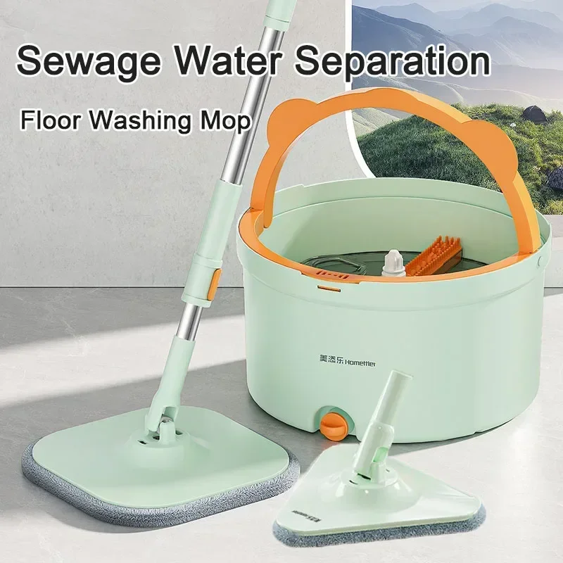 Dirty Separation Spin Mop Household Easy To Drain Squeeze Mop Replacable Heads Mops Window Cleaner Tool Cleaning Wet and Dry Mop