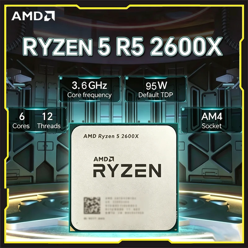 

AMD Ryzen 5 2600X 6 Core 12 Thread 3.6GHz 95W AM4 Overclockable High Speed Gaming Desktop CPU Without Package
