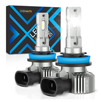 2pcs LED Headlight Bulbs 12000 Lumens 6000K 450% Brighter High and Low Beam, H11 Wireless Cool White Headlight Bulbs