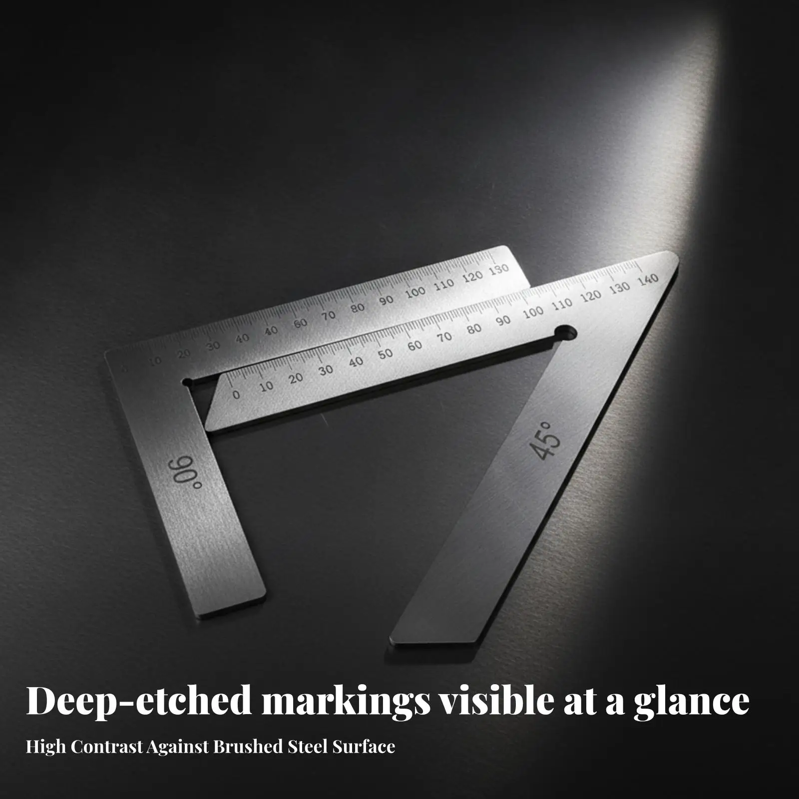 Engraved Stainless Steel Angle Layout Tool 45 90 Degree Measuring Gauge for Door Window Aluminum Steel Installation