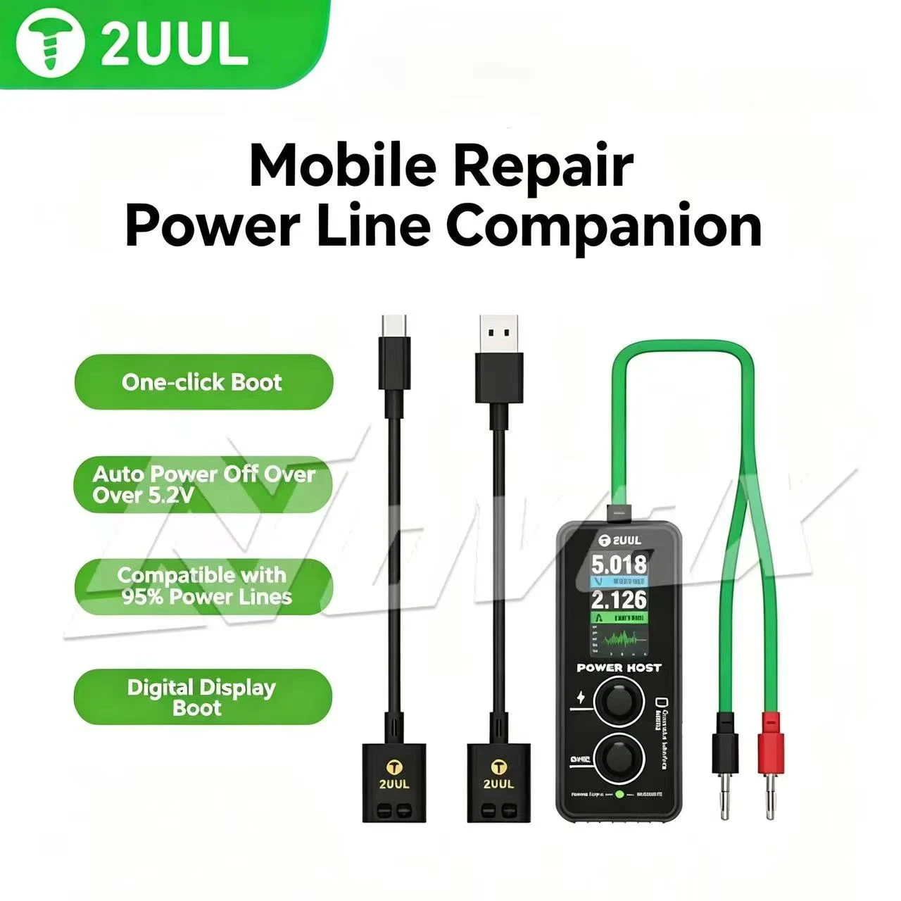 

2UUL PW15 Power Host 5.2V overvoltage protection digital display screen suitable for 95% power cords