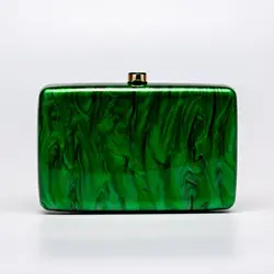 Acrylic clutch bag women designer evening party box purse 2025 new pink green white color handbag wholsale