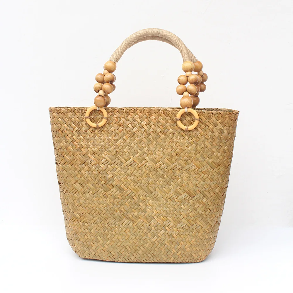 Summer Wicker Woven Rattan Bag Designer Straw Basket Bags for Women 2023 Bohemian Rope Handle Handbag Bali Travel Beach Bag Tote