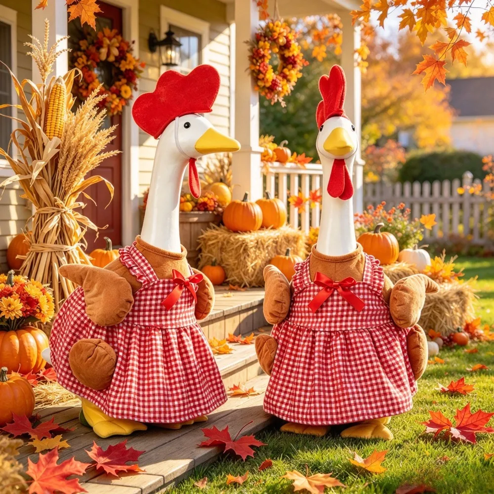 23 Inch New Thanksgiving Porch Goose Clothes Turkey Shape Outdoor Yard Holiday Decor Ornaments without goose