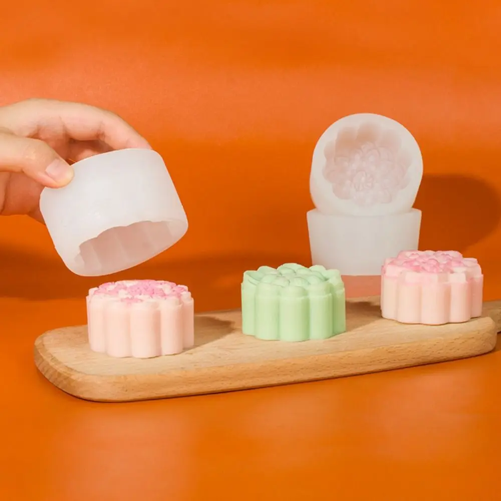 

3D Flower Mooncake Mold Silicone Chinese Style Mung Bean Mold Soft Non-stick Festival Pastry Mould Mid-autumn Festival