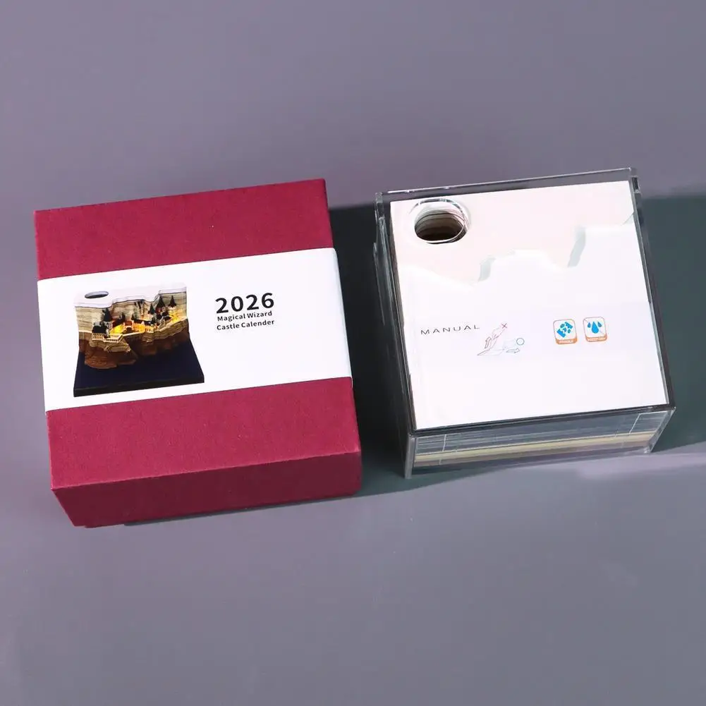 2026 الإبداعية هوجورتس ماجيك القلعة التقويم ملصق مع ضوء ثلاثية الأبعاد باليد القلعة التقويم المسيل للدموع بعيدا المفكرة لتقوم بها بنفسك الهدايا الحرفية #6