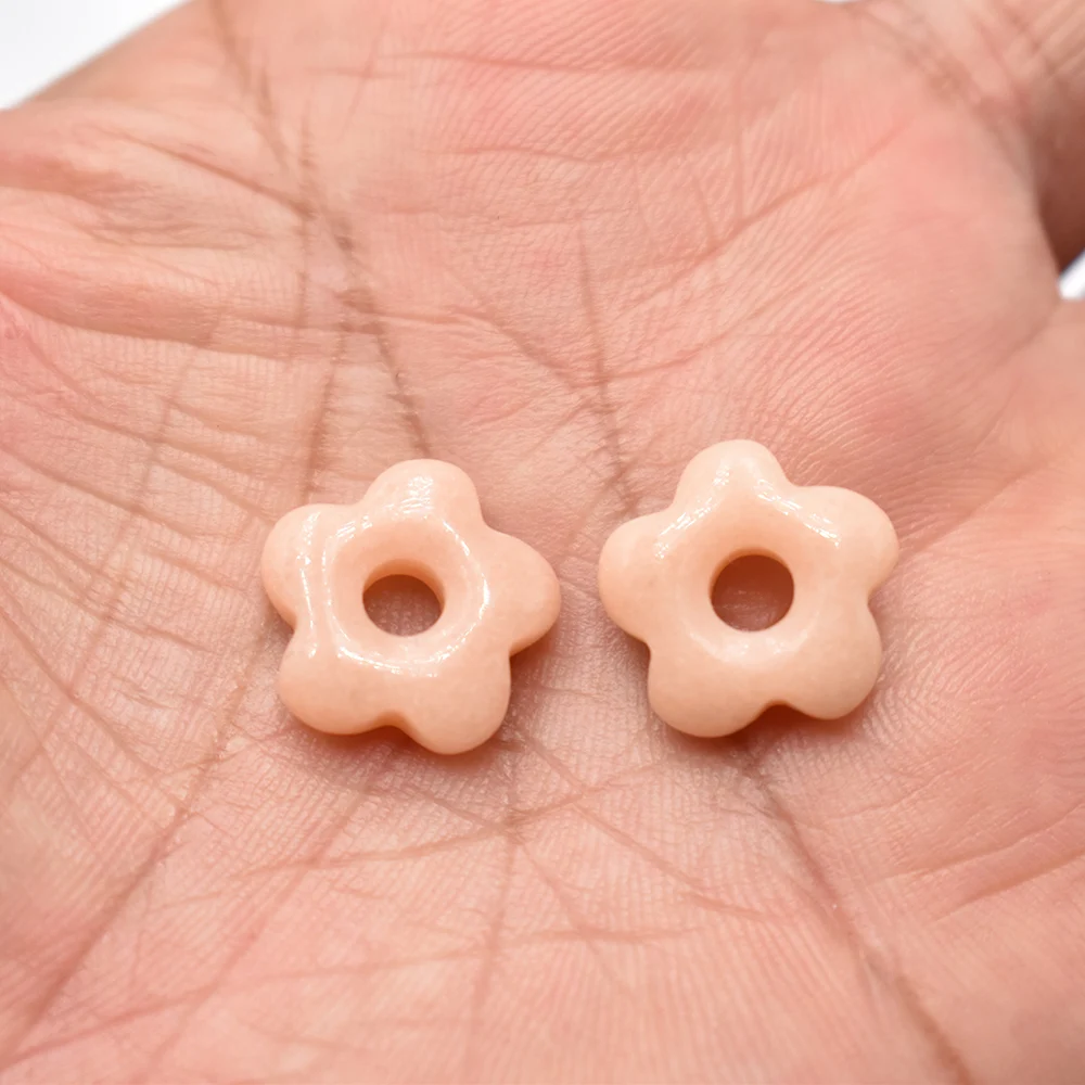 Großhandel 10 Stück/Set Naturstein-Perlen mit Großem Loch in Blumenform für Schmuckherstellung DIY Halskette Armband Ohrringe Zubehör – Detail 8