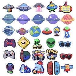 shoe Charms Accessories PVC out space game alien Shoe Decoration For sandals clog accessories Girls Kids Party X-mas Gifts