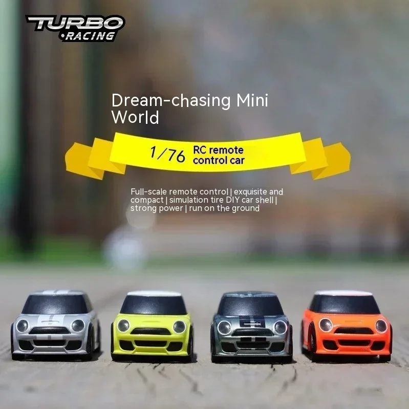 Turbo Racing Full Scale Rc 1:76 Kolorowa obudowa samochodu Mini zdalnie sterowany samochód C10 Zestaw biurowy Redukcja ciśnienia Zabawki rekreacyjne