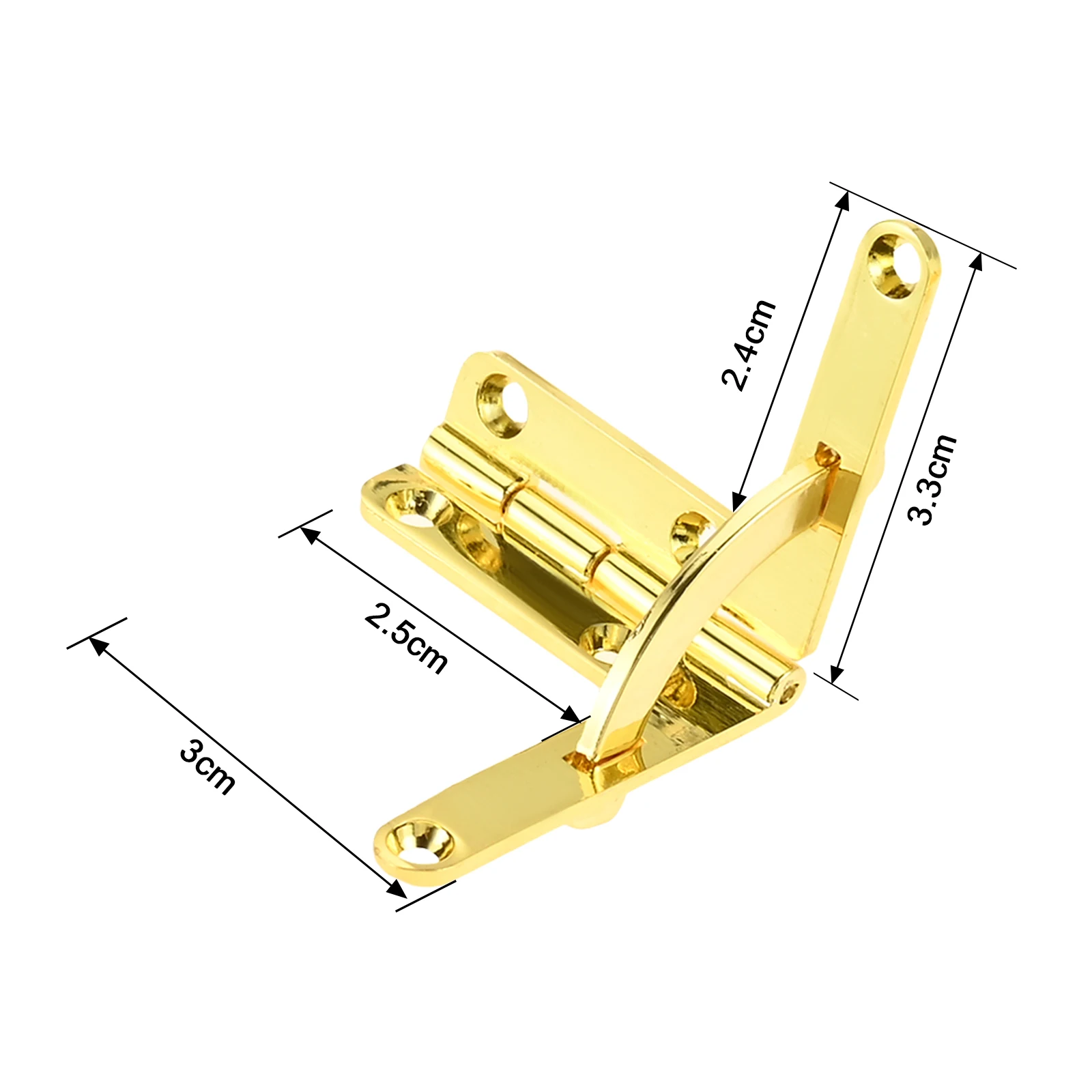 2Pcs 3.3 x 3cm Wooden Gift Box Hinge Jewelry Wine Case 90 Degree Folding Hinges for Cigar Kitchen Cabinets Bookcase Gold/Silver