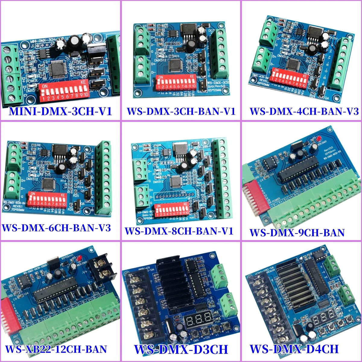 

2026 New DMX512 Decoder 3CH 4CH 6CH 8CH 12CH Channel RGB RGBW LED DMX512 Controller DMX Decoder for LED Lights Modules Lamp
