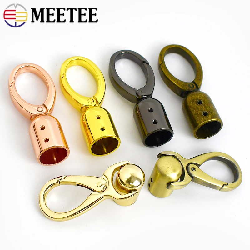 

4Pcs 12/15mm Bag Strap Cap Spring Hook Cord Stopper Buckle Handbag Chain Connect Clasp Rope Hooks Snap DIY Bags Accessories