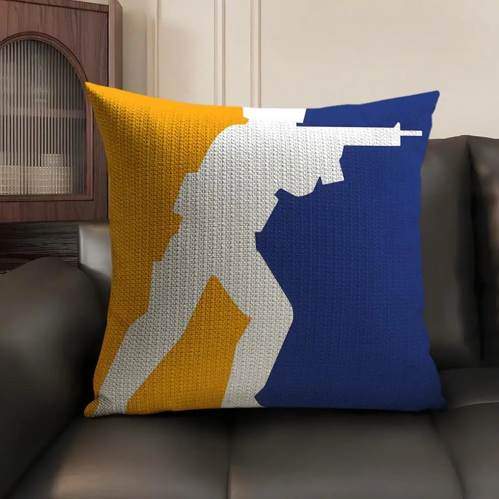 حار لعبة C-Counter-Strike CS2 كيس وسادة حريري قصير أفخم مع سحاب غير مرئي الغبار غطاء وسادة أريكة للديكور المنزل