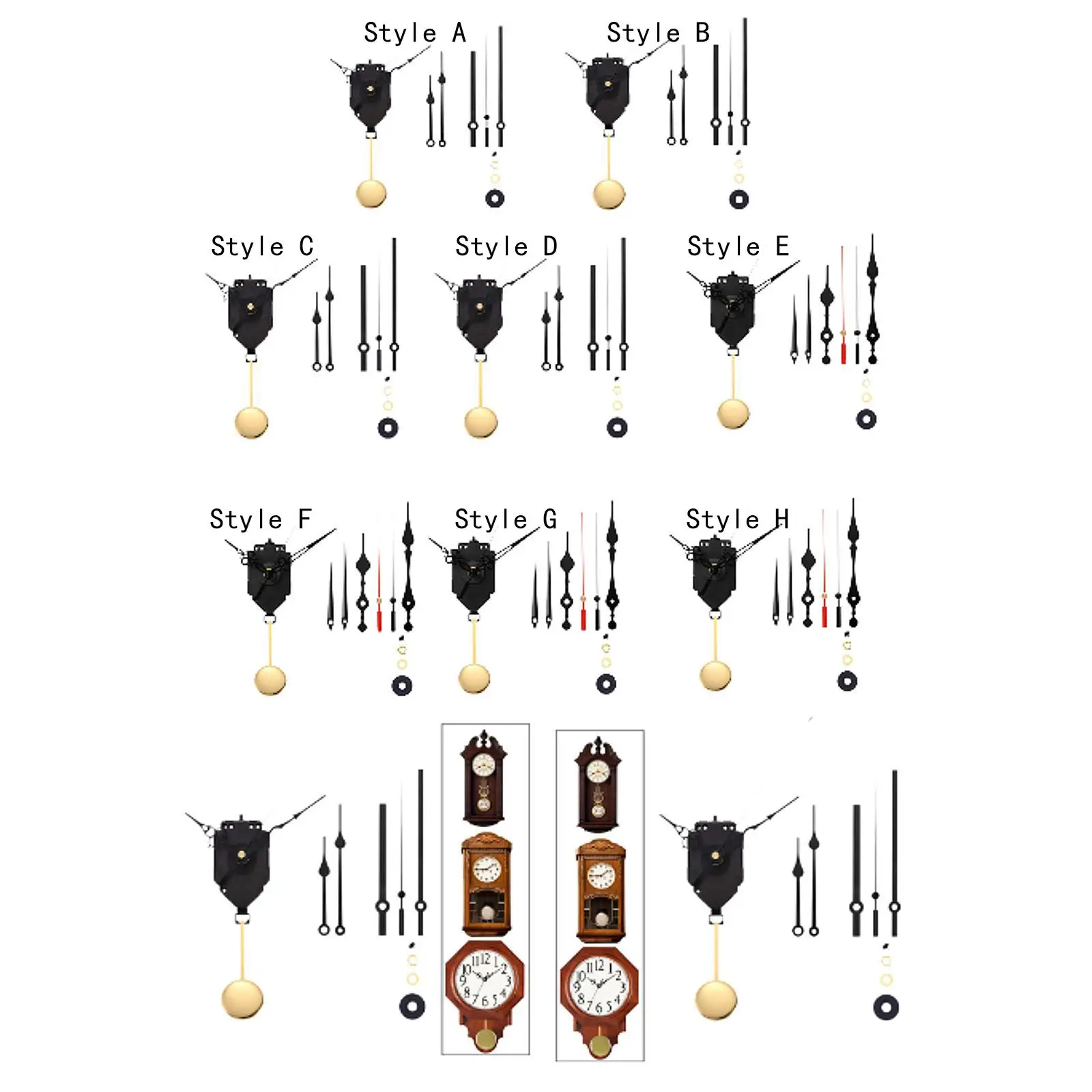 Kit di riparazione del movimento dell'orologio a pendolo al quarzo, parte fai da te, meccanismo dell'orologio da parete a pendolo