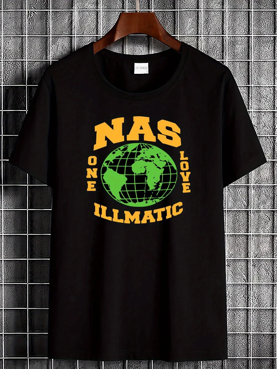 

Спортивная одежда Nas Illmatic, хлопковая футболка, модельерская одежда, подходит для мужчин и женщин для ношения в повседневной улике