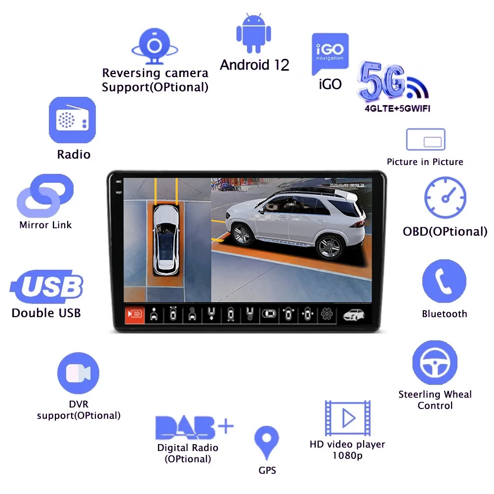 Car AutoRadio Multimedia Video Player Android 14 For Citroen Berlingo For Peugeot Partner 2008 - 2019 Navigation GPS