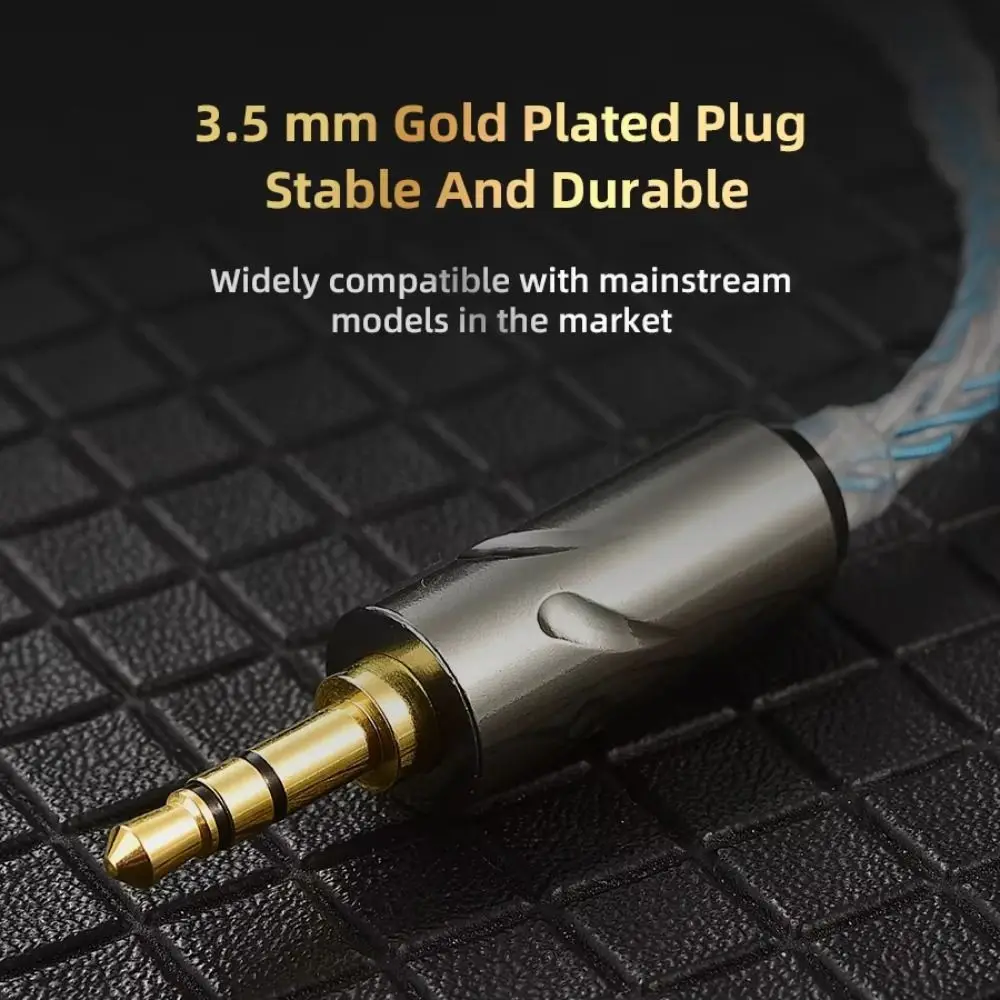 

8-Strand QKZ T1 Headphone Cord Silver Plated 0.75MM 2Pin KZ Earphone Cable 200 Core TC Upgrade Cord KZ Wired Headphones