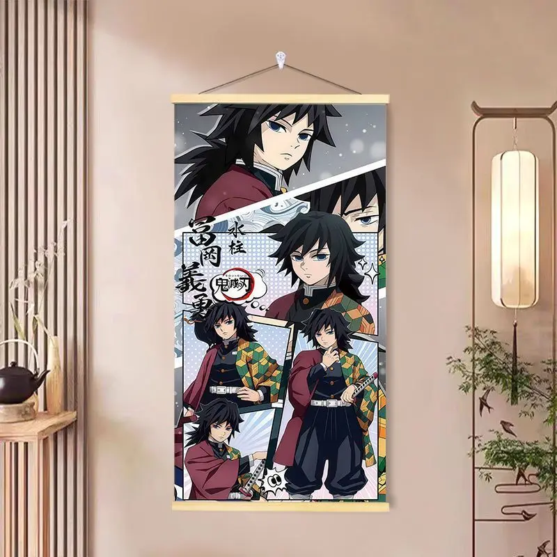 

Demon Slayer Anime Hanging Painting Wall Decoration Painting Background Bedroom Painting Corridor Poster Tomioka Giyuu Gift