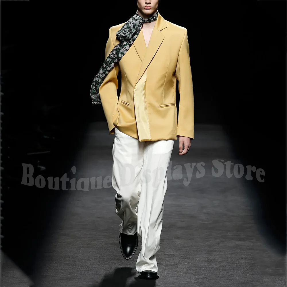 

Luxury 2026 Men Suits Two Pieces(Jacket+Pants) Straight Fit Casual Notch Lapel Single Button Fashion Daily Party Male Set