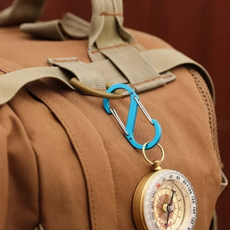 Clip antifurto con cerniera in lega di alluminio tipo S da 8 pezzi con per zaini da viaggio per pesca, escursionismo, campeggio all'aperto