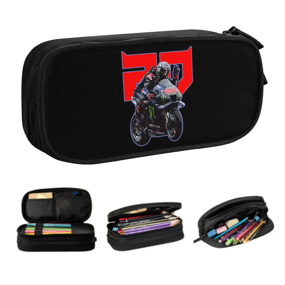 Custom Cute Fabio Quartararo Pencil Cases for Girls Boys Large Capacity Pencil Bag School Supplies