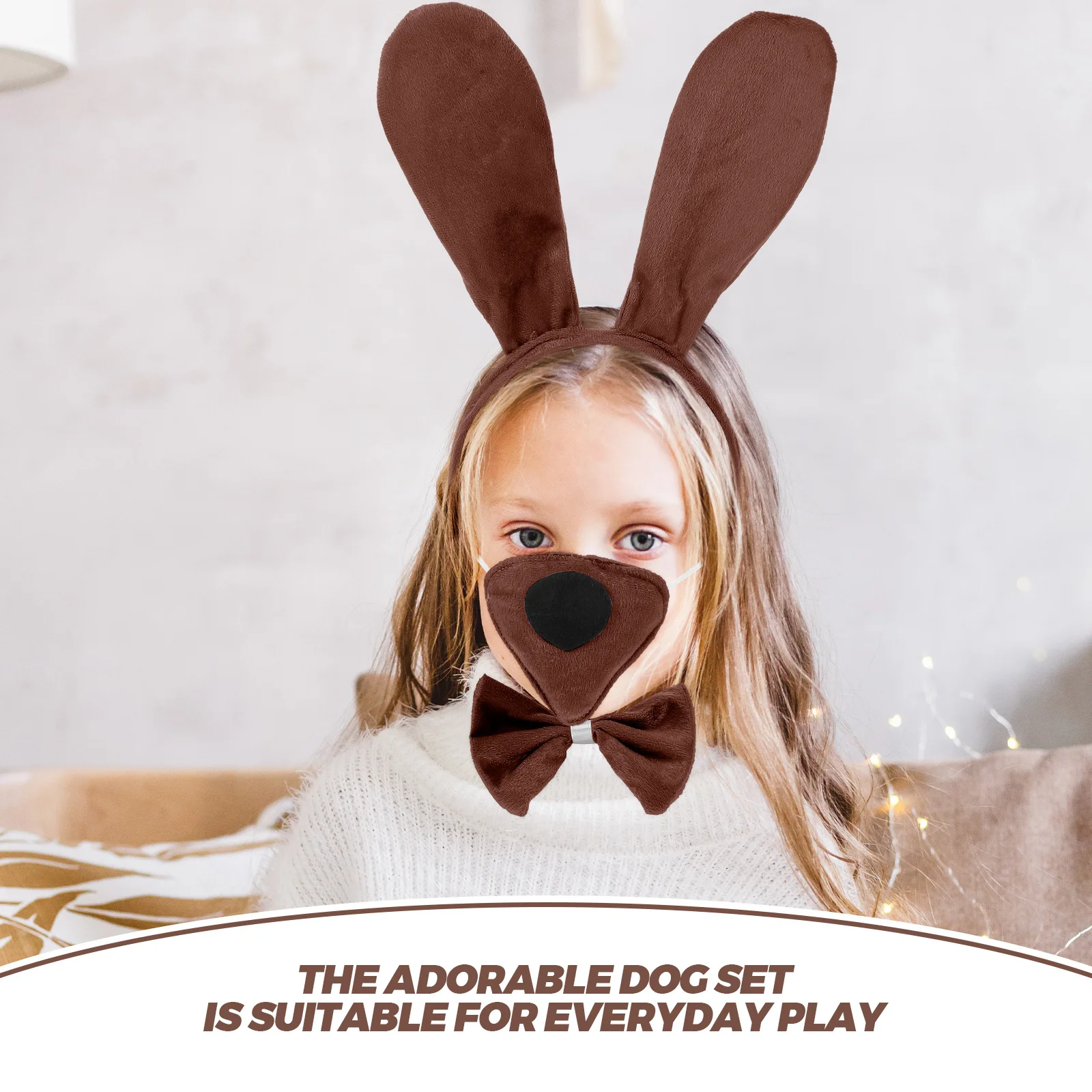 مجموعة واحدة من أزياء الكلب للأطفال، إكسسوارات ممتعة لللباس مثالية للحفلات التنكرية للهالوين #4