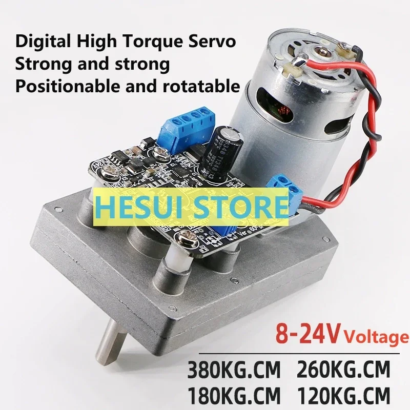 High Torque Steering Gimbal Digital Magnetic Encoding Super Servo 12V/24V 120kg 380kg.cm Robot