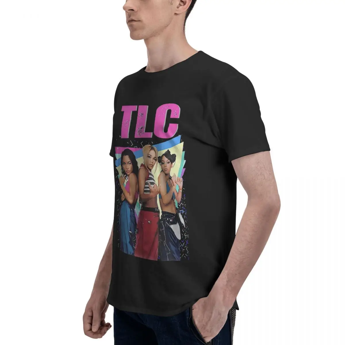 90s TLC الفتيات الفرقة 100% القطن عادية تنفس مريحة Kawaii مضحك Ugus تي شيرت ملابس رجالية