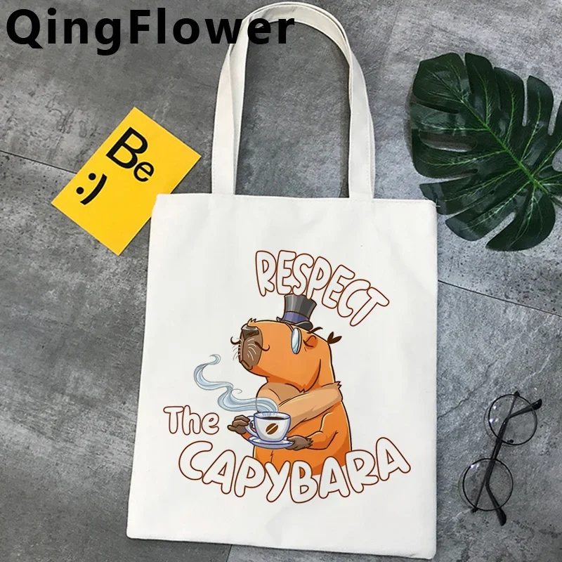 Capybara shopping bag shopper tote recycle bag bolsa cotton grocery bag sac cabas shoping cloth cabas