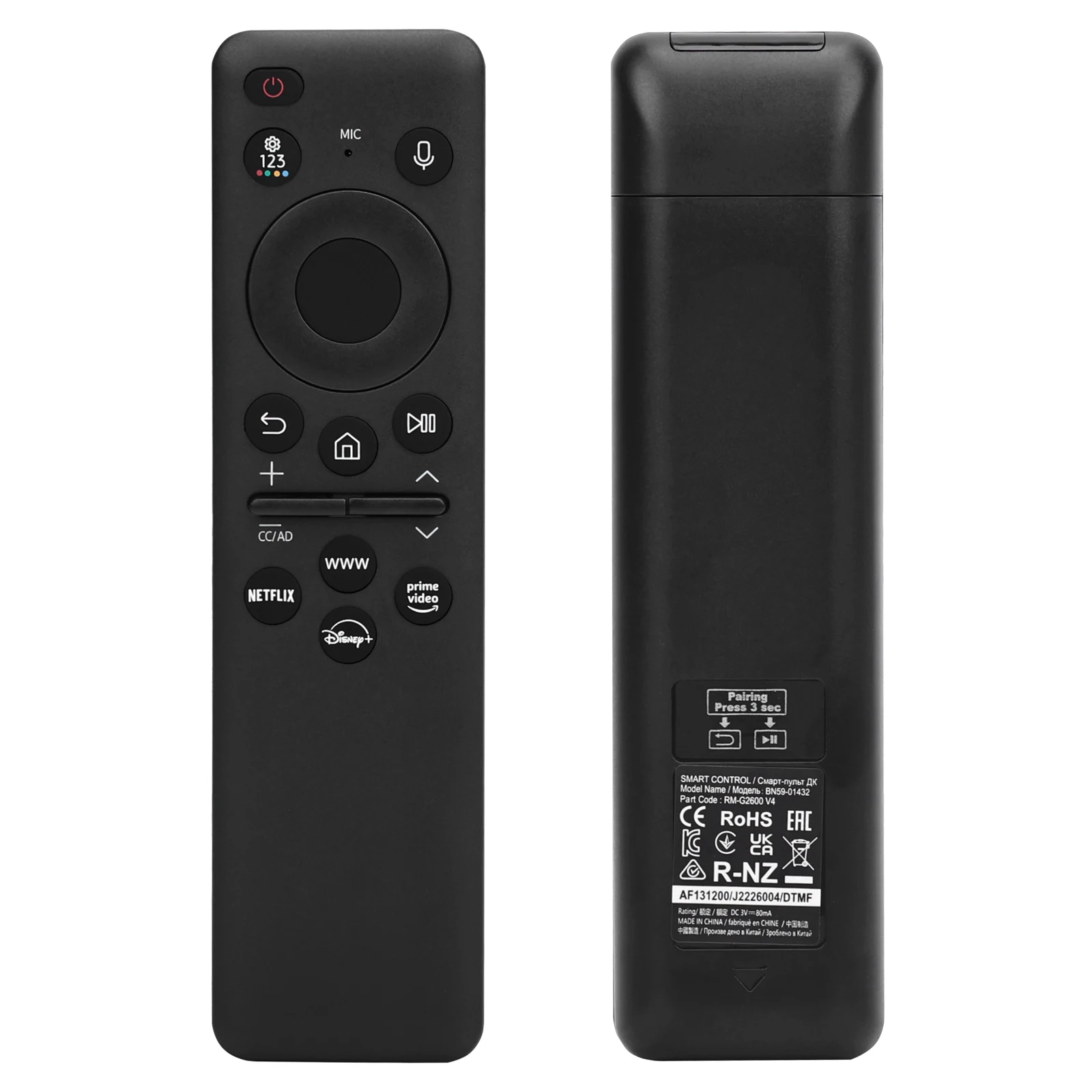 Replacement Voice Remote Control BN59-01432J sub BN59-01432A BN59-01432D BN59-01455F Compatible with Samsung QLED 4K UHD SmartTV